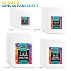 Keff 24-pack Bulk Canvas For Painting  6 Of  Assorted Sizes   Number Of Itemss 