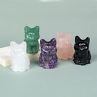 40mm Carved Gemstone Cat Healing Guardian Statue Figurine Crafts Decor