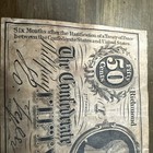 1863 First Series Confederate States 50 Cents Civil War Banknote Currency