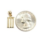 New 14kt Yellow Gold Solid Roman Number 3 Pendant Charm Gift Fine Jewelry 1 3g