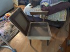 Antique  Sewing Machine Wooden Cabinet  W  Singer Built In Sewing Machine chair