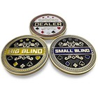 Set Of 3 Metal Poker Buttons - Dealer Button  Big Blind And Small Blind Metal   