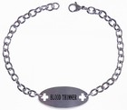        Blood Thinner Medical Alert Id Bracelet With 9  Chain Safety