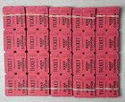 Red Raffle Tickets Package Of 500 Folded Flat Double Stub Split The Pot 50 50