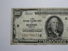  100 1929 Richmond Virginia Va National Currency Note Federal Reserve Bank Vf