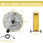 30 In  Yellow Drum Fan  3 Speeds  1 3 Hp Motor For Industrial Or Commercial Use