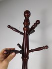 1990s Vtg Wood Revolving Top Hat Clothing Coat Rack Floor Standing Cherry Finish
