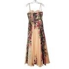 Grace Karin Womens Peach Floral Chiffon Corset Back Formal Maxi Dress 8 Prom