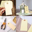 Blank Shipping Tags With Wire - 120 Pcs 4 3 4  X 2 3 8  Manila Hang Tags For Inv