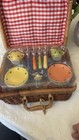 Wicker Picnic Basket Children   s Tea Set Toy Solid Colors Tea Pot Sugar Creamer