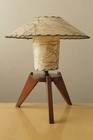      Fab  Mid Century Danish Modern Atomic Fiberglass Shade Table Lamp  Mcm 50s     