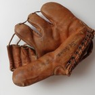 Vintage 40s 50s Baseball Glove Split-finger Brown Cowhide Leather