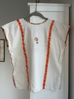 Mexican Huipil Blouse Hand Embroidered Floral Folk Art Boho Fits Medium