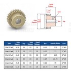 Mod 1 5 Worm Gear Wheel Brass 25 Tooth Worm Shaft 45  Steel Precision    8-17 Mm