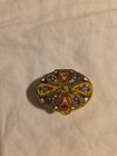 Vintage Micro Mosaic 1 3 8 Inch Wide Oval Pill Box From Italy