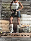 Vintage Miller Beer Poster Tank Top Boob Girl 30   x 20    Rare Pin Up