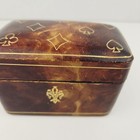 Vintage 1960s Italian Leather Double Deck Playing Card Case Genuine Leather
