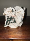 Vintage Ceramic Green Pixie Elf Sitting On Leaf Planter Hand Painted Japan