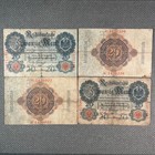 Qty 2  two  - 1910 German 20 Mark Banknotes Good Condition  Guaranteed Authentic