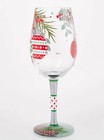 Lolita Wine Glass Christmas Warm Holiday Wishes 15oz 9   h Hand Painted Nib
