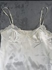 Vintage Tall Classics Full Slip Lingerie Womens Large Ivory Satin Lace Straps
