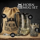 Viking Culture Ox Horn Mug  Shot Glass and Bottle Opener  3 Pc  Set   fenrir 
