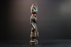 African Statue Yoruba Woman Beaded Carved Tribal Art Nigeria Sculpture-g5561