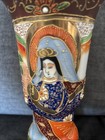 Vintage Superb Hand Made Japanese Satsuma Vase Hand Painted 9 X 4 5   gold Trimmed