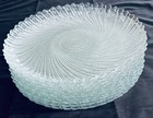 Vintage Arcoroc Glass Plates 10 5  Sea Breeze Swirl Scalloped France 6-pc Set