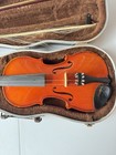 Vintage 4 4 Violin Made In Czechoslovakia W  Case   Bow     Needs Repair