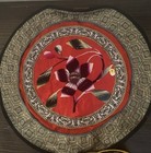 Antique Asian Embroidered Silk Art Textile Used As Doll House Rug