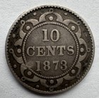Canada Newfoundland 1873 10 Cents  925 Silver Km  3 Queen Victoria