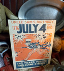 Primitive Folk Antique Vintage Colonial Americana Style Uncle Sam July 4 Sign