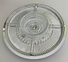 Vintage Mcm Kromex Lazy Susan Chrome   Glass  7 Pc Serving Dish Party Tray Iob