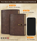Leather Journal Notebook  A6 Size 5 3 X 7 Inches 260 Pages Refillable Vintage Tr