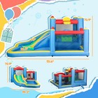 Qaba Inflatable Water Slide Bounce House W  550w Blower 12 6  X 9 5  X 5 9 