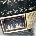 Christmas Woven Afghan Throw Blanket Tapestry Bedspread Welcome To Winter
