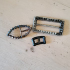 Antique Brass Silver Metal Crystal Rhinestones Women s Buckle Lot