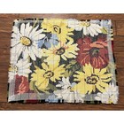 Vintage Latch Hook Rug Completed Floral Print Bright Flowers 36 5    X 29 5   