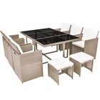 Patio Dining Set Table And Chairs Outdoor Bistro Set Beige Poly Rattan Vidaxl