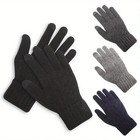 Winter Warm Gloves Touchscreen Gloves Thermal Men s Knitted Half Finger Mitten U
