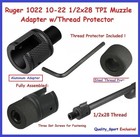 Ruger 1022 10 22 Thread Adapter 1 2x28tpi Thread Muzzle Brake  protector