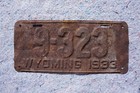 1933 Wyoming Passenger License Plate