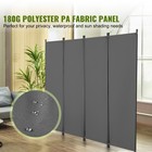 Uimoso Room Divider 4-panel Folding Privacy Screen Fabric Partition Office Gray