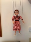 Vintage Hazelle s Marionette puppet Female Girl Striped Red And White Dress