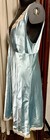 1990s Victoria s Secret Size L Baby Blue Satin Slip Chemise Dress Lace Trim Vtg