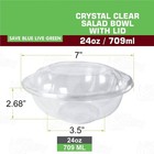 150 Pack - 24 Oz  Clear Plastic Salad Bowls With Airtight Lids Bpa Free