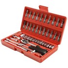46 Pcs Socket Wrench Set 1 4  Drive Ratchet Metric Kit Garage Car Repair Tool Us