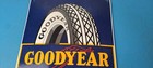 Vintage Goodyear Tires Sign - Porcelain Gas Service Convex Advertising Sign
