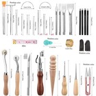 Leather Working Tools And Supplies Leather Tooling Kit With Waxed Thread Awl 